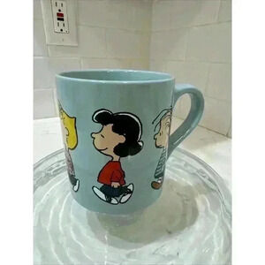 Peanuts Group Profile Walk Ceramic Mug, Microwave Safe, 14-Ounce Snoopy